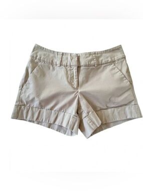 7th Avenue-Classic Cream Cuffed Bermuda Shorts